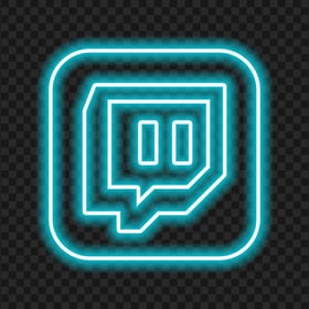 HD Twitch Neon Light Blue Square App Icon PNG