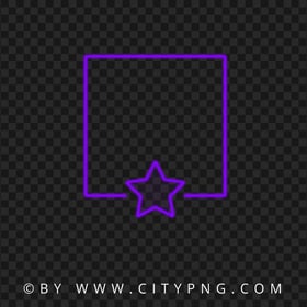 HD Purple Neon Frame With Star Shape Transparent PNG