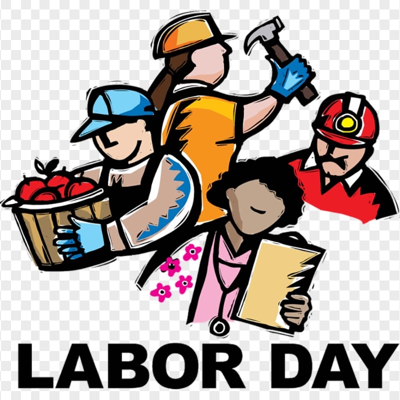 Cartoon Labor Day Workers Illustration