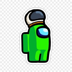 HD Among Us Crewmate Lime Character With Astronaut Helmet Stickers PNG