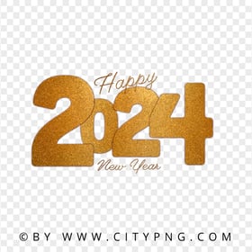 2024 Happy New Year Beautiful Glitter Effect FREE PNG