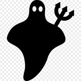 Black Cute Halloween Ghost Silhouette HD PNG