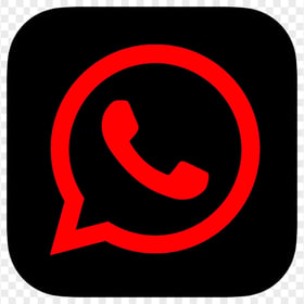 HD Red & Black Whatsapp Wa Whats App Square Logo Icon PNG
