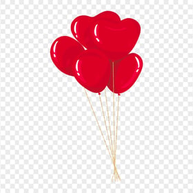 HD Love Valentine Red Hearts Balloons PNG