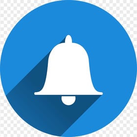 Blue And White Round Flat Bell Icon FREE PNG