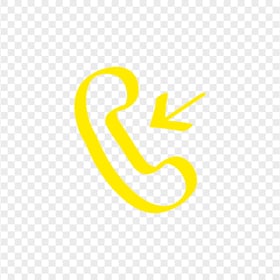 HD Yellow Hand Draw Phone Receive A Call Icon Transparent PNG