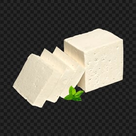 HD Tofu Feta Goat White Cheese Cube And Slices PNG