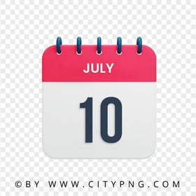July 10th Date Vector Calendar Icon HD Transparent PNG