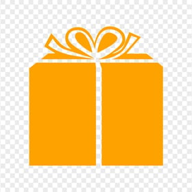 Orange Gift Box Bow Tie Icon PNG Image