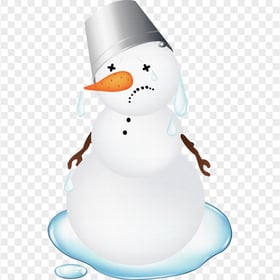 HD Melting Cartoon Snowman Transparent PNG