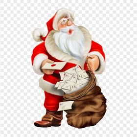 Cartoon Santa Claus Distributing Gifts HD PNG