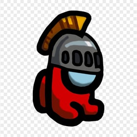 HD Red Among Us Mini Crewmate Character Baby Knight Helmet PNG