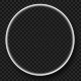 HD Round Circle White Glowing Frame Border Effect PNG