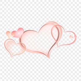 Peach Color Hearts Love Valentine HD PNG