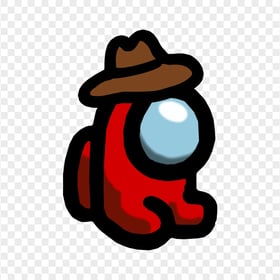 HD Red Among Us Mini Crewmate Character Baby Cowboy Hat PNG