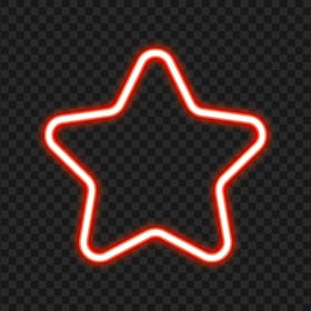 Red Glowing Neon Star PNG