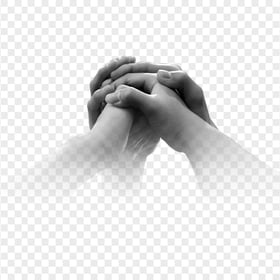 Together Hands Team Black & White PNG Image