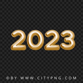 HD Golden 2023 Text Numbers PNG