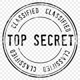 HD Black Classified Top Secret Round Stamp PNG