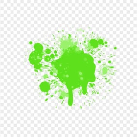 HD Abstract Fluo Green Paint Brush Paint Splatter Blots PNG