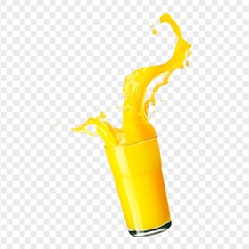 HD Orange Juice Glass Cup Liquid Splash PNG
