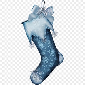 PNG Blue Christmas Santa Decorated Boot Shoe