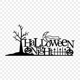 Download Halloween Night Black Text Logo PNG