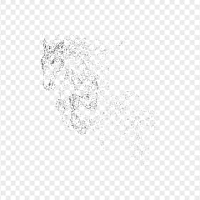 Transparent Horse Black Dots Abstract
