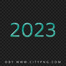 Blue Green 2023 Glossy Text Logo FREE PNG