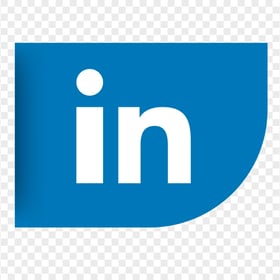 HD Linkedin Top Left Ribbon Button Icon PNG