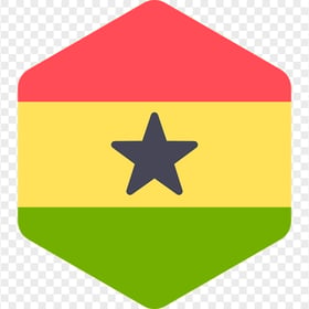 Vector Hexagon Ghana Flag Icon PNG