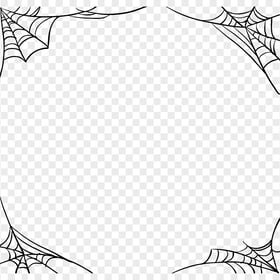 HD Black Spider Web Cobwebs Square Frame PNG