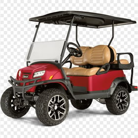 Red Golf Buggy Cart Car Vehicle Corner View