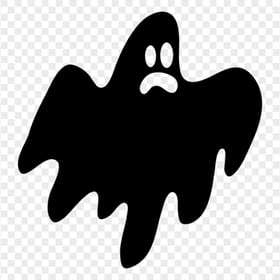 Halloween Flying Ghost Silhouette Black Icon PNG