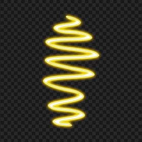 Transparent HD Neon Glowing Zigzag Yellow Line