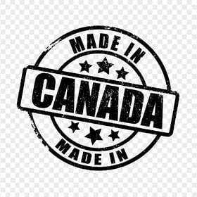 Black Round Made In Canada Stamp Image PNG
