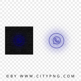 HD Whatsapp Line Art Dark Blue Neon Logo Icon PNG