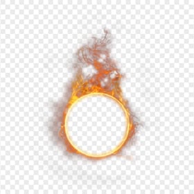 Round Circle Outline Frame Flame Fire With Smoke