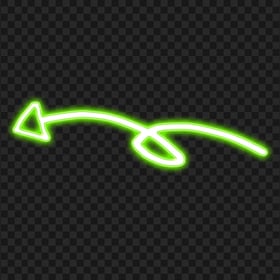 HD Green Neon Line Hand Drawn Arrow Pointing Left PNG