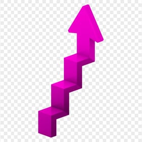 HD Pink 3D Up Stairs Arrow Transparent PNG