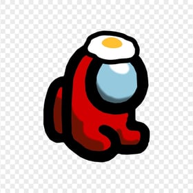 HD Red Among Us Mini Crewmate Character Baby Egg Hat PNG