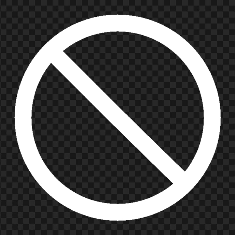 Download No Round Circle Symbol Sign White Icon PNG Citypng