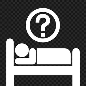 Sleeping Man With Question Mark White Icon PNG