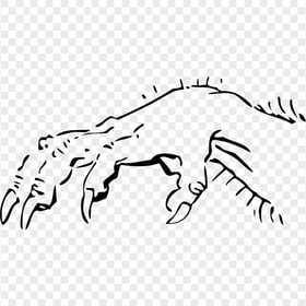 HD Black Monster Hand Claw Silhouette Transparent Background