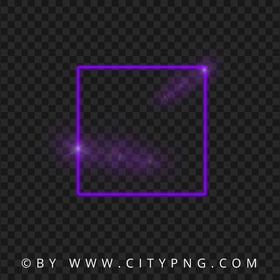 Neon Purple Square Frame Flare Effect Image PNG