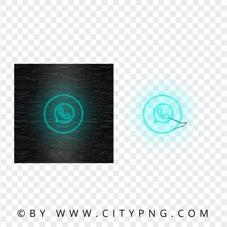 HD Whatsapp Light Blue Neon Logo Icon PNG