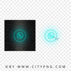 HD Whatsapp Light Blue Neon Logo Icon PNG