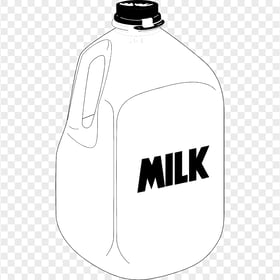 HD Black And White Clipart Gallon Of Milk PNG