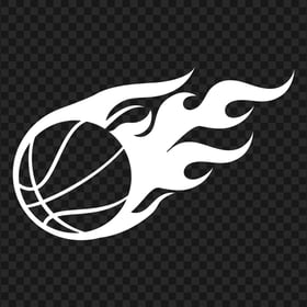 Basketball Ball On Fire White Icon FREE PNG