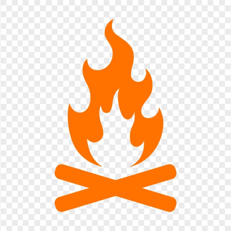 HD Orange Bonfire Campfire Firewood Icon PNG